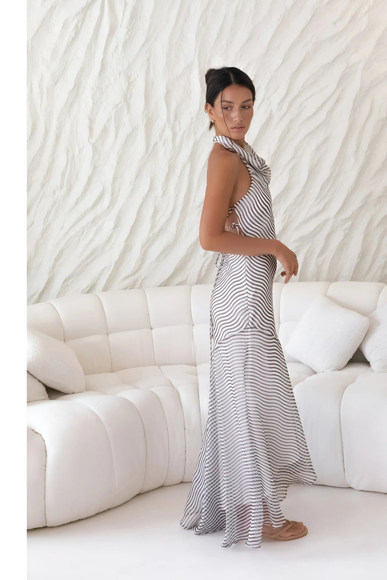 From The Editor Halter Maxi Dress Brown