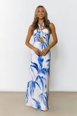 Drift Mirage Halter Maxi Dress Blue