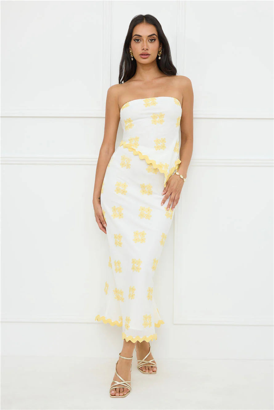 Desert Daze Strapless Top White
