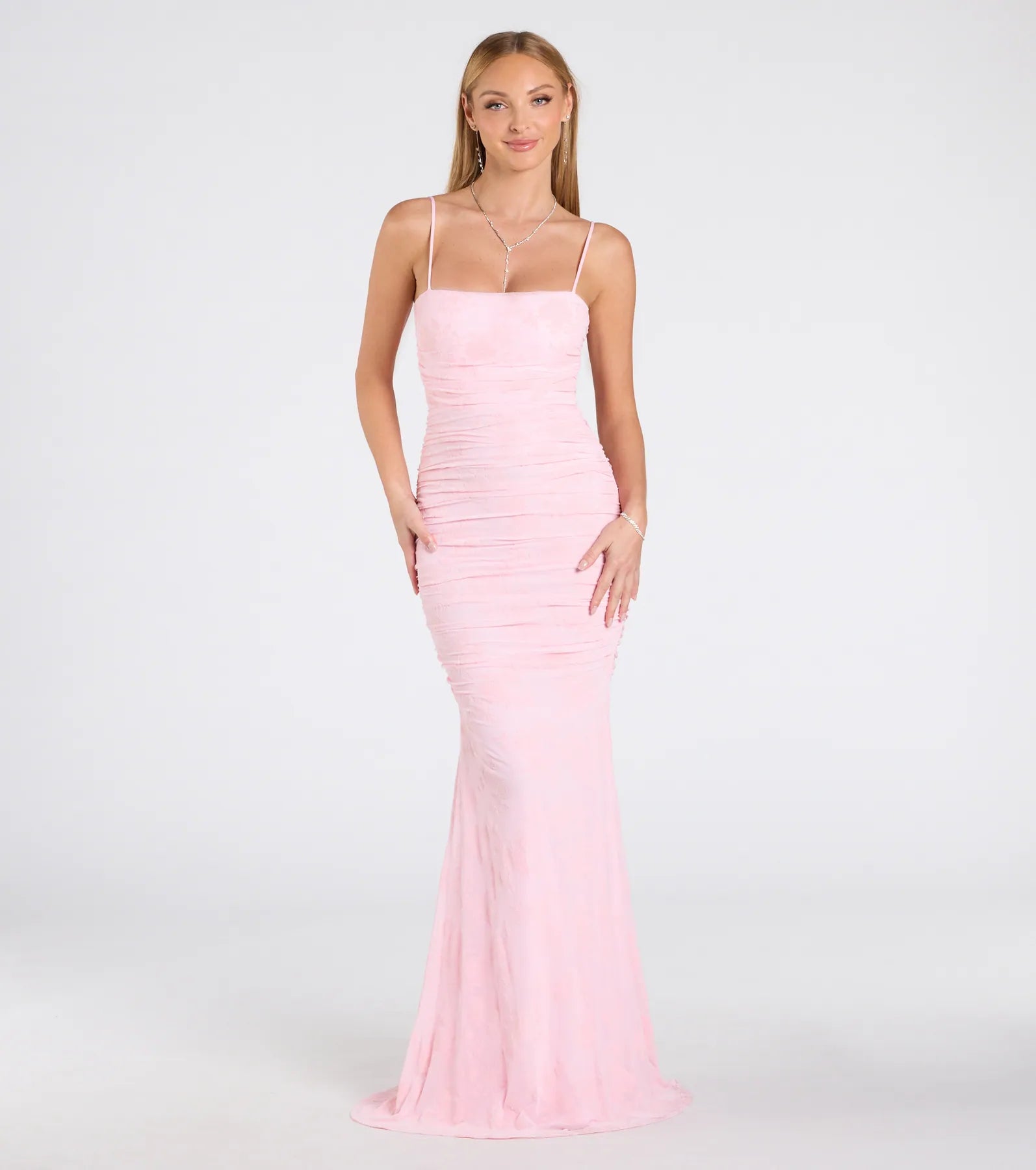 Jaymie Tie-Back Floral Velvet Mermaid Formal Dress