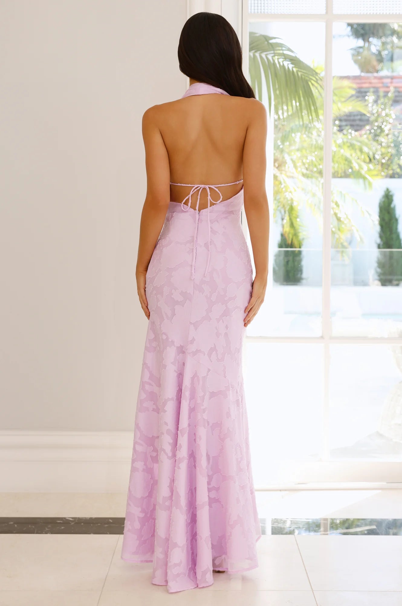 Garden Gems Halter Maxi Dress Lilac