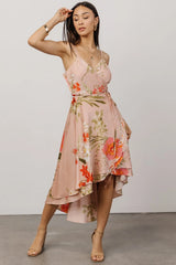 Steffi Tulip Wrap Dress | Pink Multi Floral