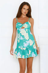 Flirty Sparks Mini Dress Green