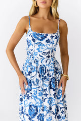 Fresh Blossom Maxi Dress Blue