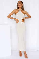 Falling Through Maxi Dress Beige
