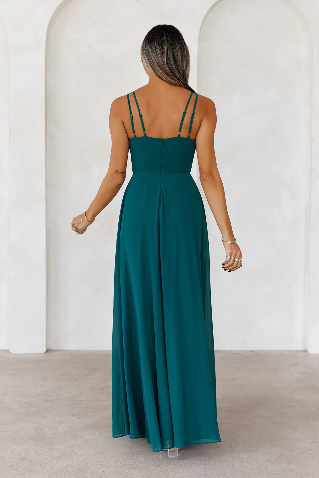 Frosted Bloom Maxi Dress Green