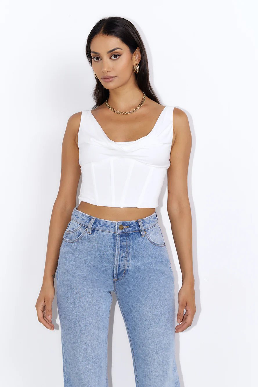 Drinks With You Crop Top White