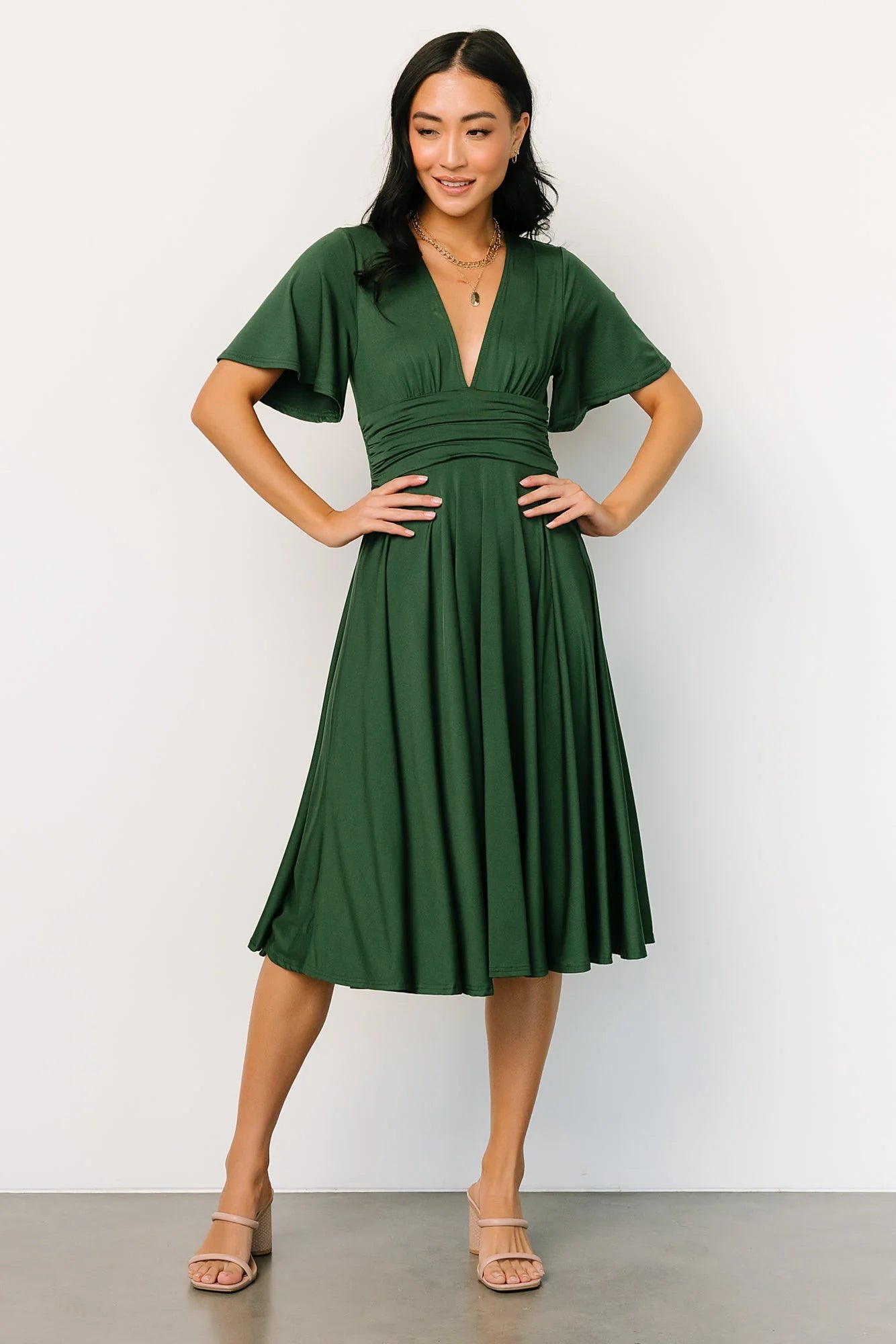 Janette Midi Dress | Green