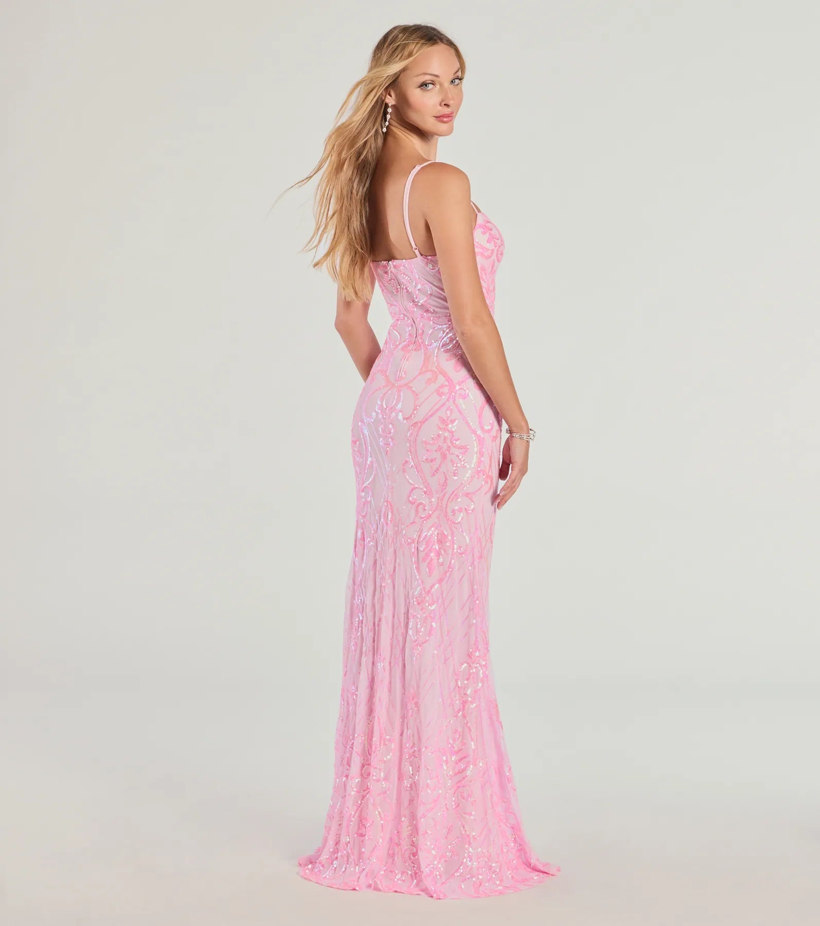 Tabitha Sleeveless Sequin Formal Column Dress