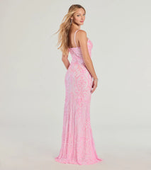 Tabitha Sleeveless Sequin Formal Column Dress
