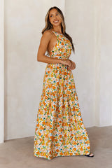 Floral Whispers Maxi Dress Orange