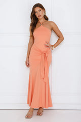 Twirl Season Halter Maxi Dress Orange