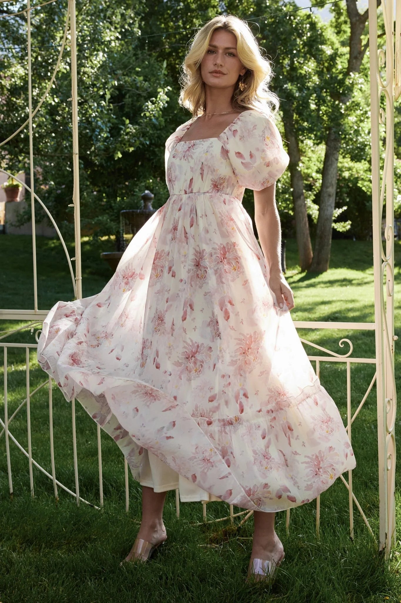 Dalia Maxi Dress | Ivory + Mauve Floral