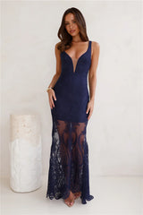 Choose Style Lace Maxi Dress Navy