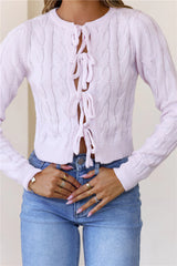Abbye Cable Knit Top Pink