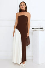 Darling Society Strapless Maxi Dress Brown