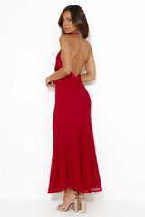 Allowing Luxury Halter Maxi Dress Red