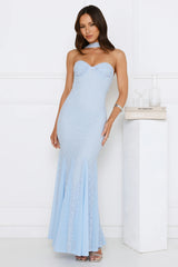 Daring Delight Lace Maxi Dress Blue