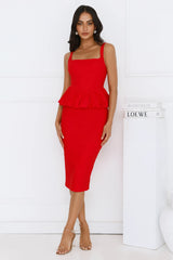 The Style Edit Midi Dress Red