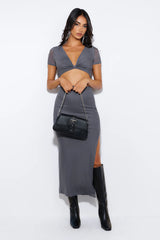 Energy For You Mesh Maxi Skirt Grey