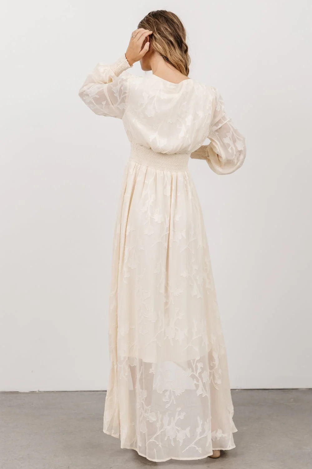Mayfair High Low Maxi Dress | Vintage Cream