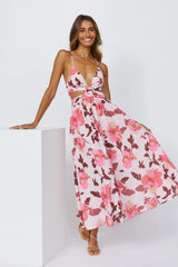 Waiting In The Sun Midi Dress Red