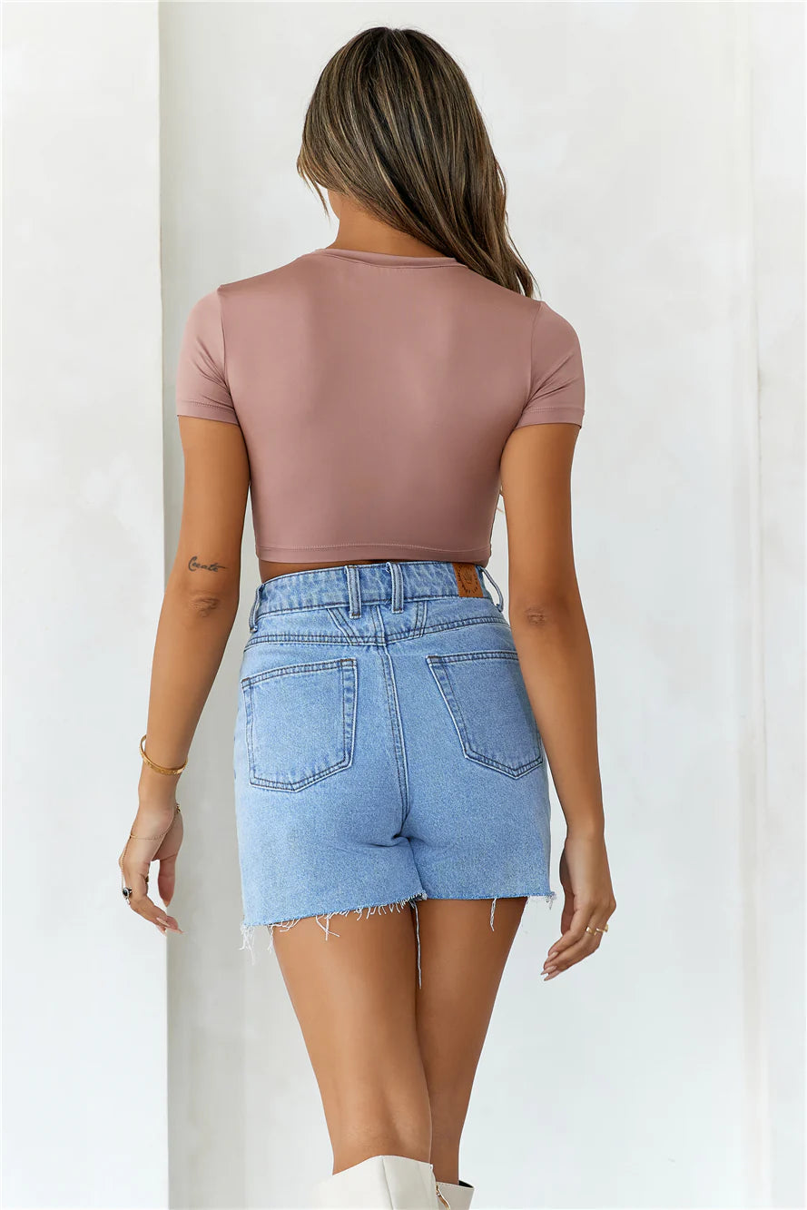 BASE Contour The Baby Tee Crop Top Mocha