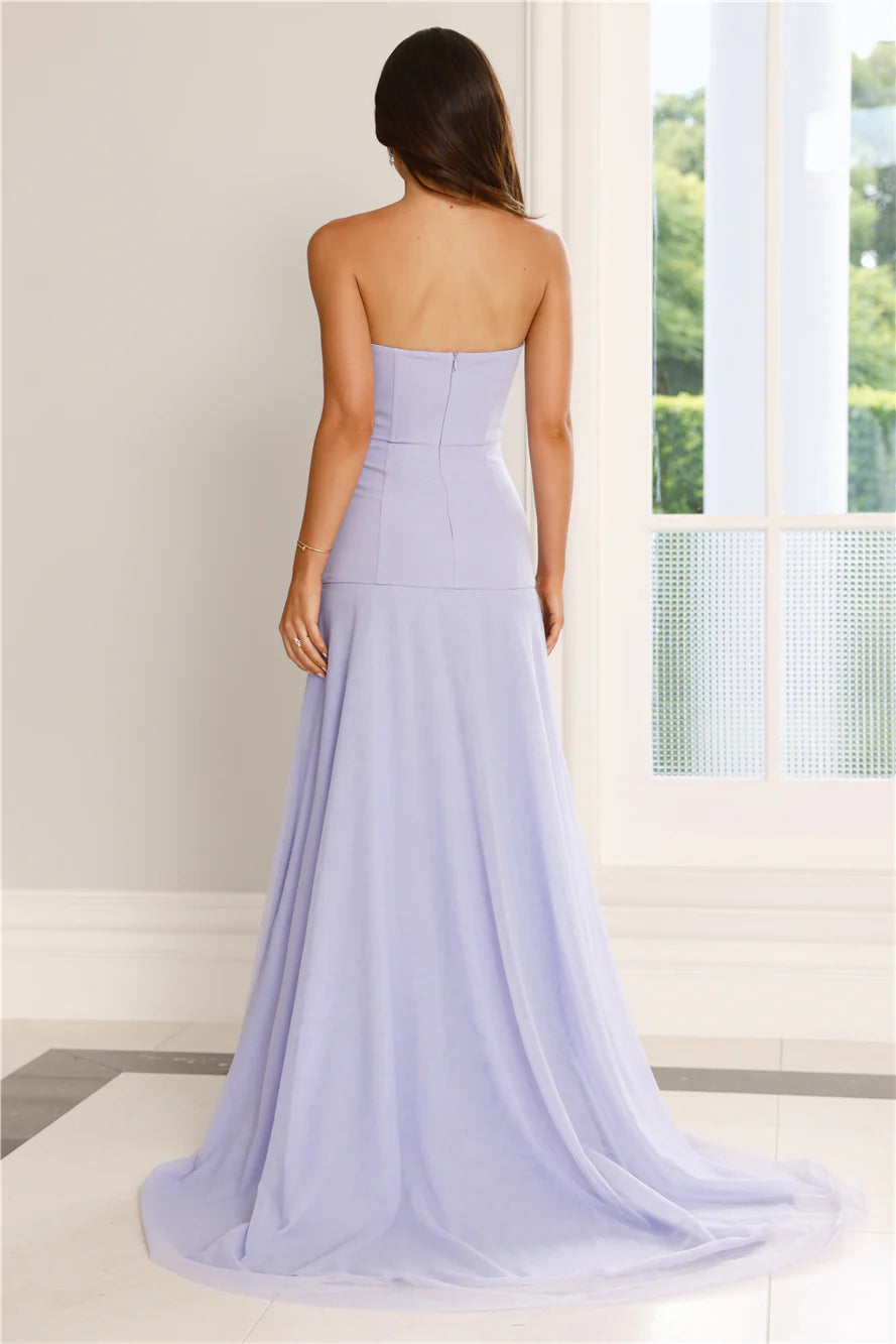 Candlelit Soirée Strapless Maxi Dress Lilac