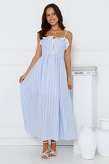 Gaia Gingham Maxi Dress Blue