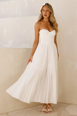 Do Not Disturb Strapless Maxi Dress White