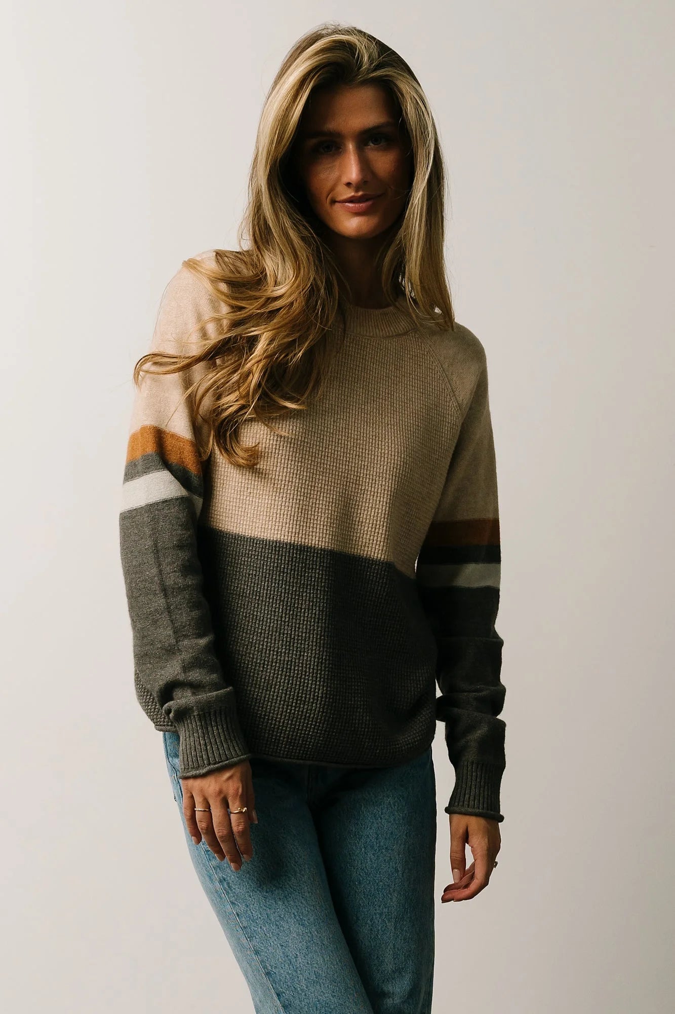 Baylor Color Block Sweater | Natural Multi
