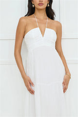 Sunshine Escape Halter Maxi Dress White
