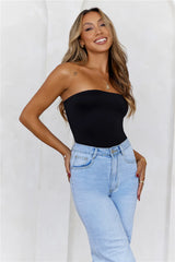 BASE  Longline Strapless Bandeau Top Black