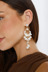 18k Gold Plated Sparkle Pearl Earrings Gold
