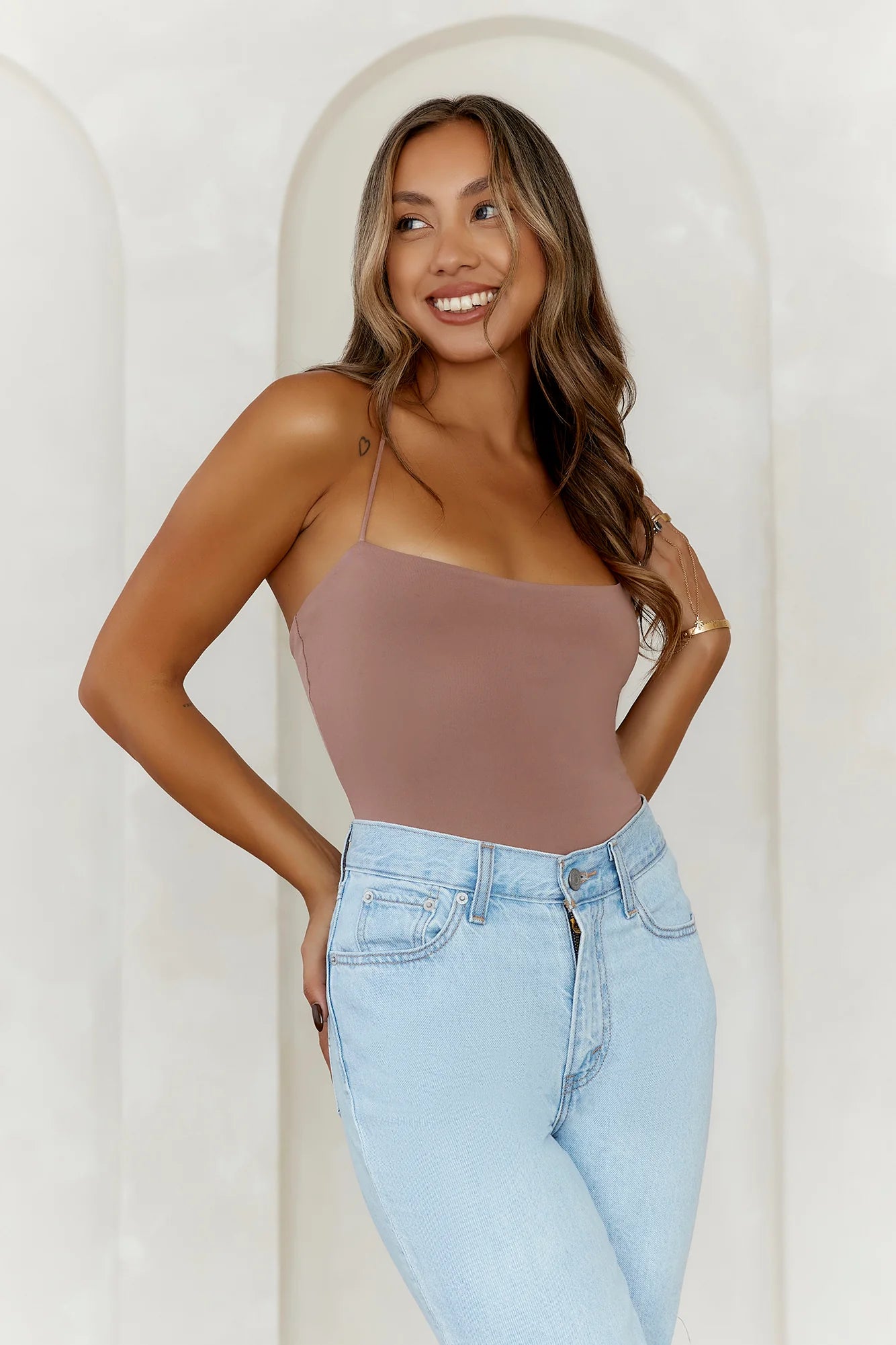 BASE  Day To Night Longline Top Mocha