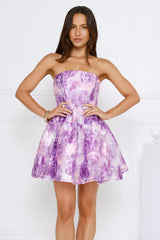 Charlotte Loves Strapless Mini Dress Purple