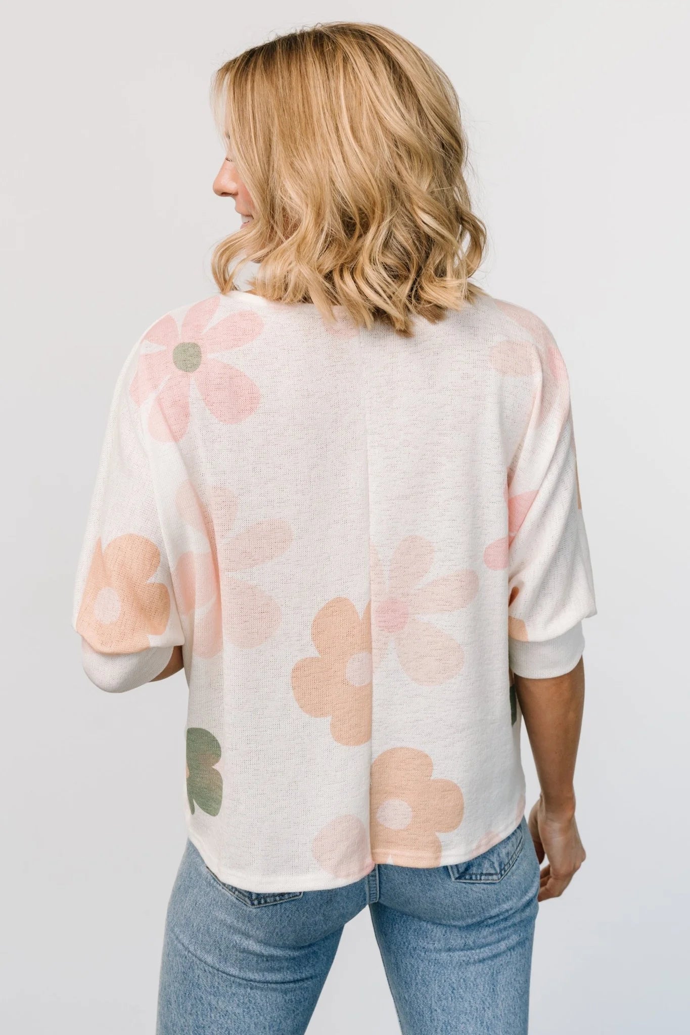Flower Knit Top | Cream Multi