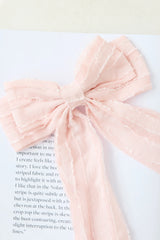Textured Bow Hair Clip Pink