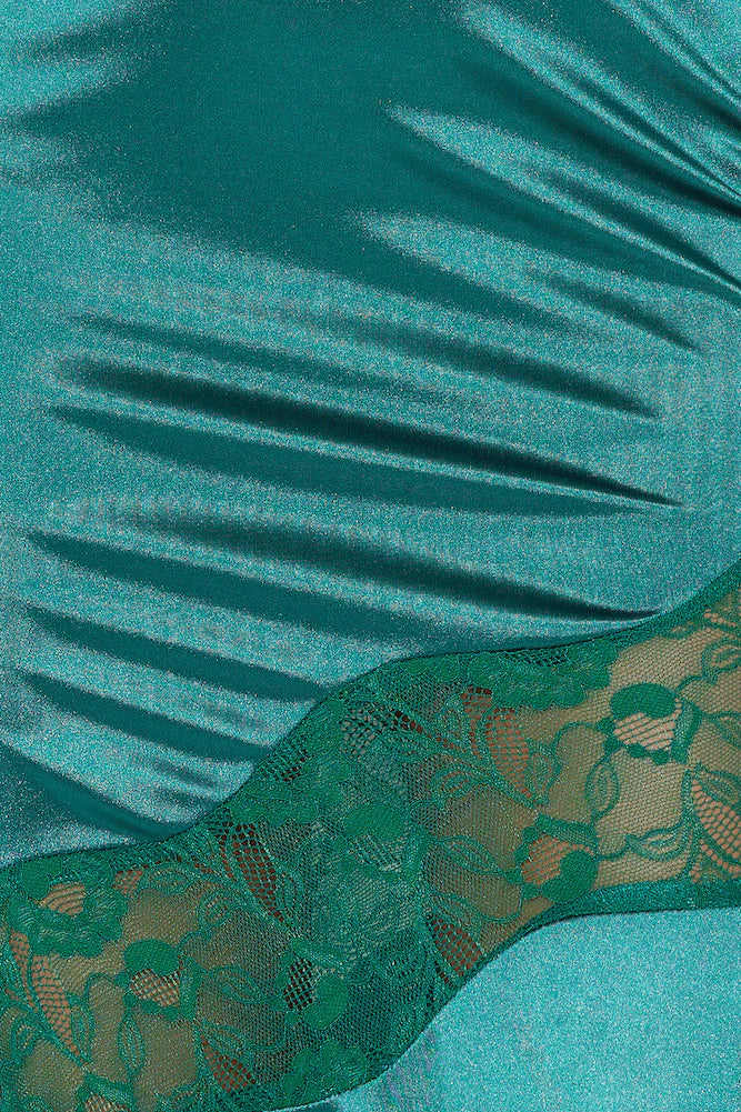 Formal Retreat Satin Maxi Dress Forest Green