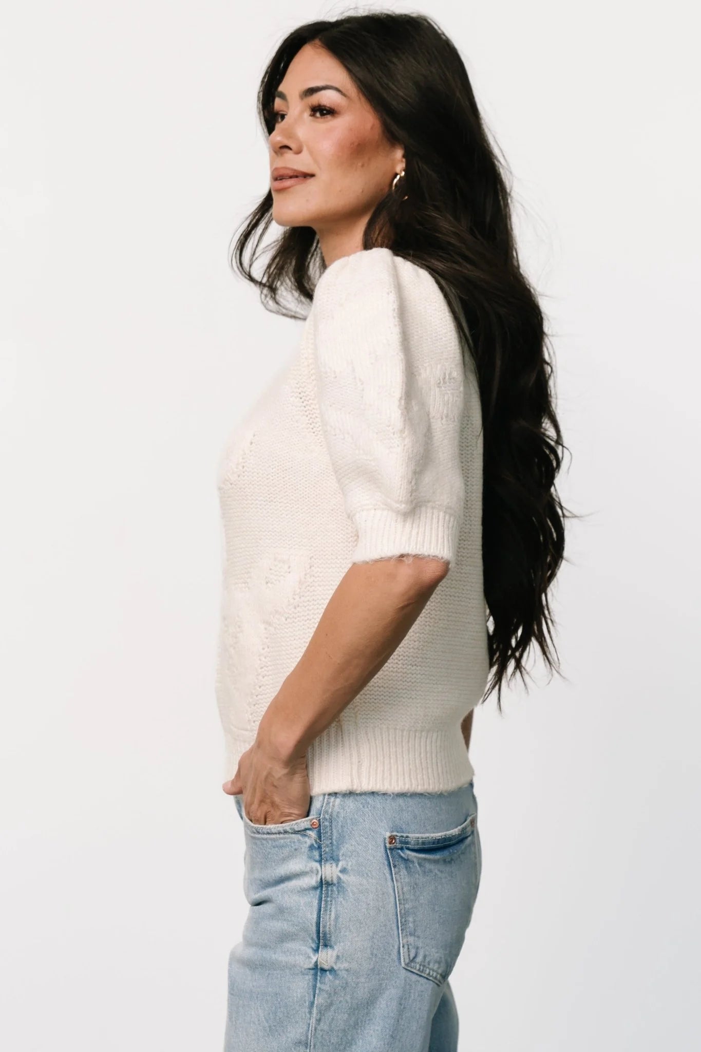 Pamela Sweater Top | Cream