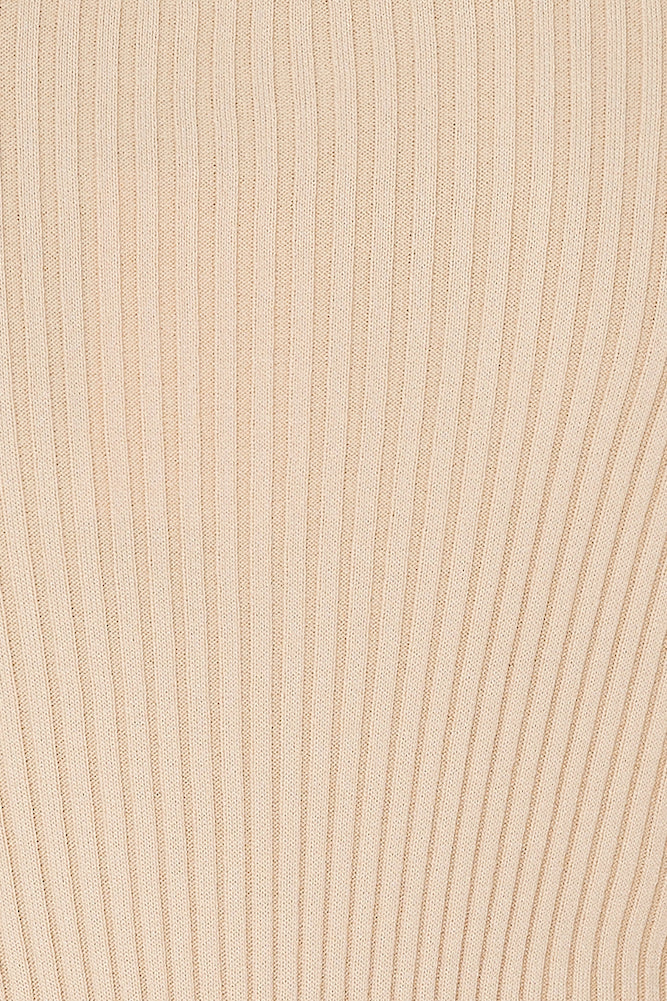 Crisp Days Long Sleeve Ribbed Bodysuit Tan