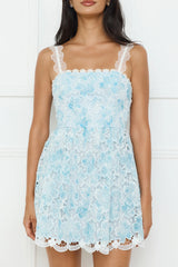 Vivid Bloom Mini Dress Blue