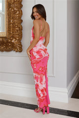 Dance And Tease Mesh Maxi Dress Pink