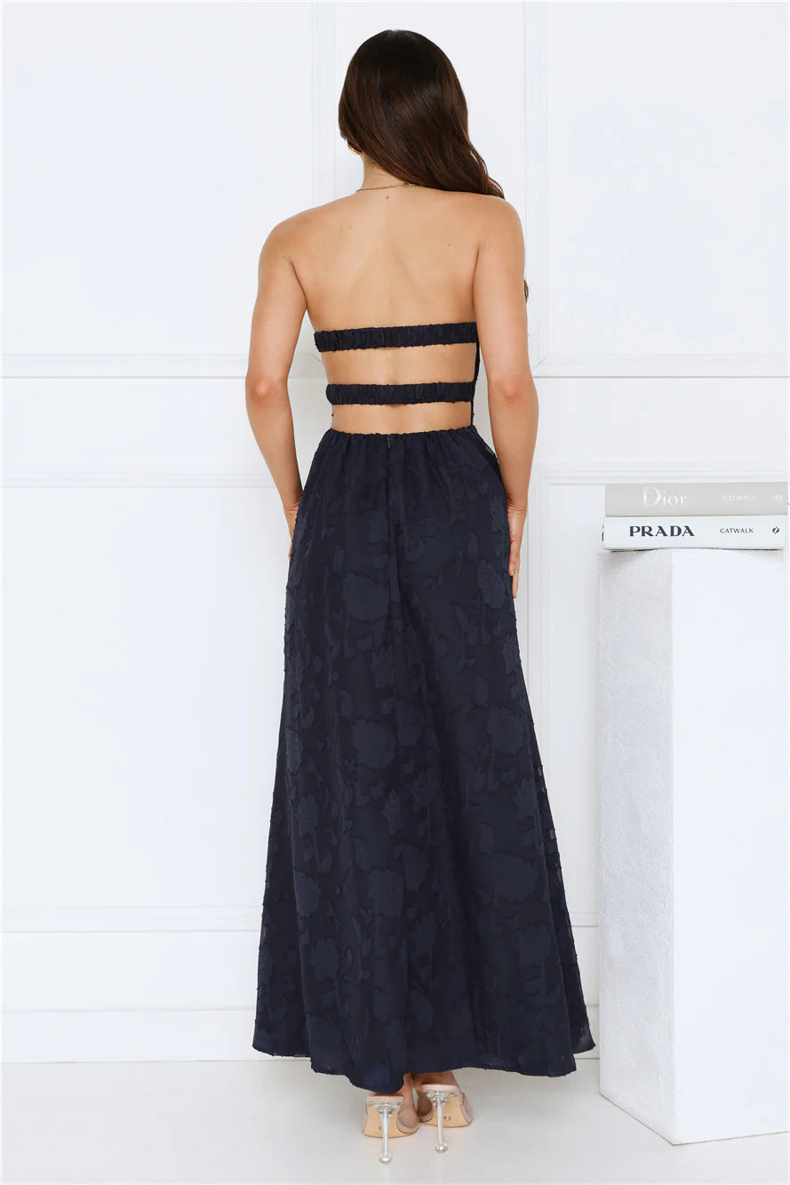 Diva Hour Strapless Maxi Dress Navy