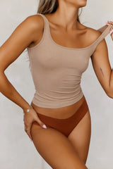 BASE Everyday Staple Ribbed Singlet Top Latte