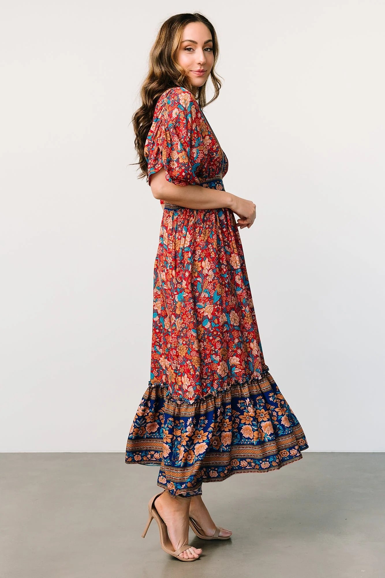 Leeanne Midi Dress | Red Multi Floral