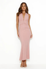 That's Hot Halter Midi Dress Pink