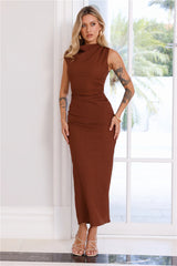Coconut Haven Midi Dress Brown