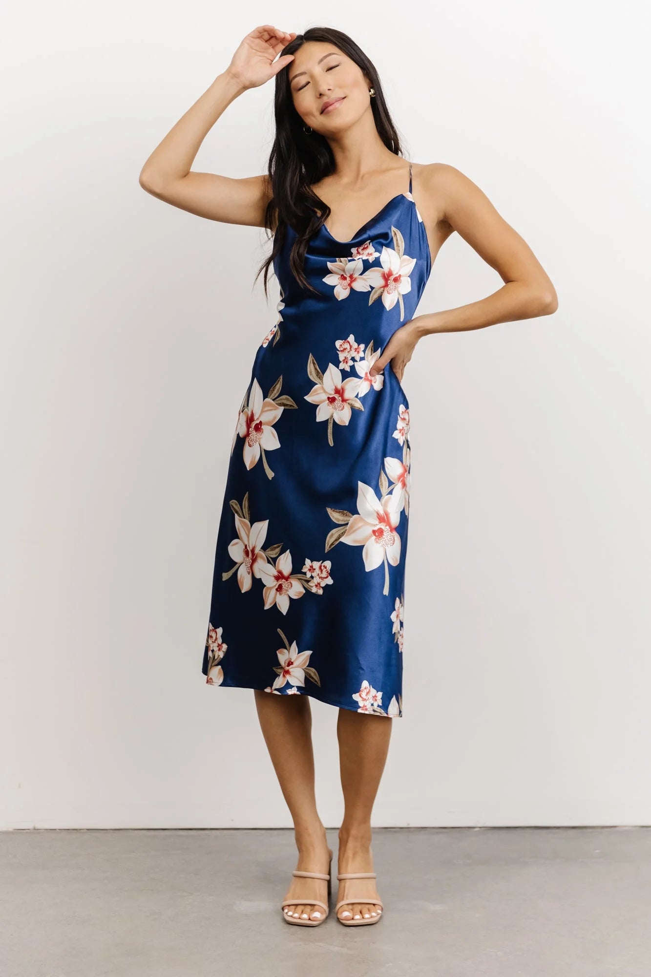 Katarina Slip Midi Dress | Vintage Blue Floral
