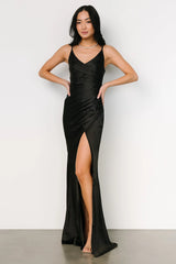 Monet Satin Gown | Black